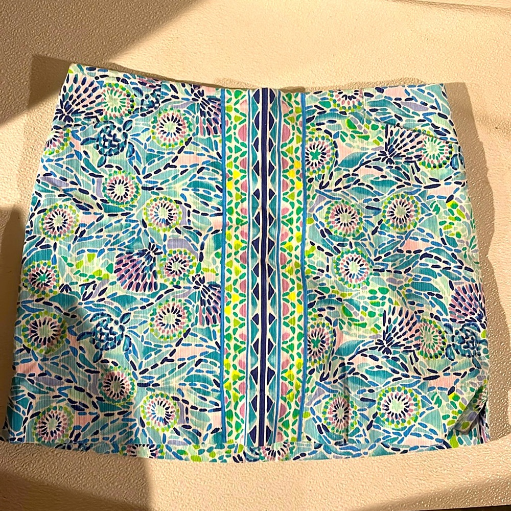 Lilly Pulitzer Blue and Green Patterned Skort